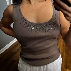 Y2K tank top with beads size medium